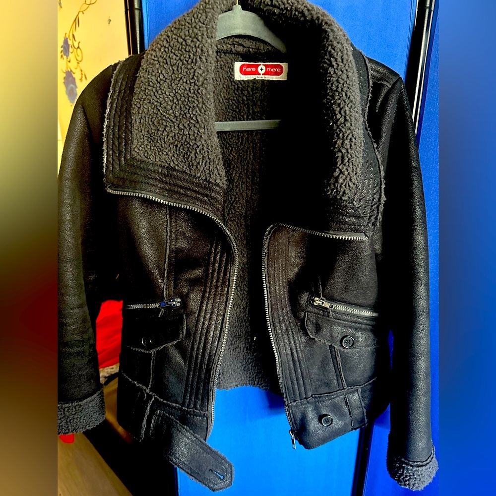 Here & There Black Plush women’s jacket